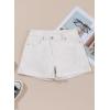 imageSidefeel Womens Jean Shorts High Waisted Stretchy Casual Rolled Hem Zimbaplatinum Denim ShortsWhite