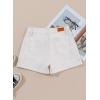 imageSidefeel Womens Jean Shorts High Waisted Stretchy Casual Rolled Hem Zimbaplatinum Denim ShortsWhite