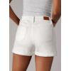 imageSidefeel Womens Jean Shorts High Waisted Stretchy Casual Rolled Hem Zimbaplatinum Denim ShortsWhite