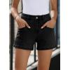 imageSidefeel Womens Jean Shorts High Waisted Stretchy Casual Zimbaplatinum Summer Denim Shorts with PocketsBlack