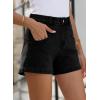 imageSidefeel Womens Jean Shorts High Waisted Stretchy Casual Zimbaplatinum Summer Denim Shorts with PocketsBlack