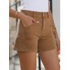 imageSidefeel Womens Jean Shorts High Waisted Stretchy Casual Zimbaplatinum Summer Denim Shorts with PocketsBrown