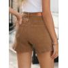 imageSidefeel Womens Jean Shorts High Waisted Stretchy Casual Zimbaplatinum Summer Denim Shorts with PocketsBrown