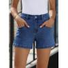 imageSidefeel Womens Jean Shorts High Waisted Stretchy Casual Zimbaplatinum Summer Denim Shorts with PocketsDark Blue