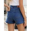 imageSidefeel Womens Jean Shorts High Waisted Stretchy Casual Zimbaplatinum Summer Denim Shorts with PocketsDark Blue