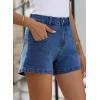 imageSidefeel Womens Jean Shorts High Waisted Stretchy Casual Zimbaplatinum Summer Denim Shorts with PocketsDark Blue