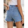 imageSidefeel Womens Jean Shorts High Waisted Stretchy Casual Zimbaplatinum Summer Denim Shorts with PocketsIceland Blue