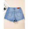 imageSidefeel Womens Jean Shorts High Waisted Stretchy Raw Hem Buttoned Split Denim ShortsSky Blue