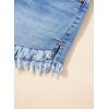 imageSidefeel Womens Jean Shorts High Waisted Stretchy Raw Hem Buttoned Split Denim ShortsSky Blue