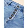 imageSidefeel Womens Jean Shorts High Waisted Stretchy Raw Hem Buttoned Split Denim ShortsSky Blue
