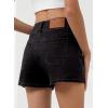 imageSidefeel Womens Jean Shorts High Waisted Tummy Control Stretchy Summer Denim ShortsBlack