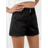 imageSidefeel Womens Jean Shorts High Waisted Tummy Control Stretchy Summer Denim ShortsBlack