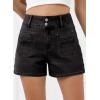 imageSidefeel Womens Jean Shorts High Waisted Tummy Control Stretchy Summer Denim ShortsBlack