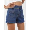 imageSidefeel Womens Jean Shorts High Waisted Tummy Control Stretchy Summer Denim ShortsDark Blue