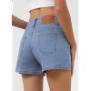 imageSidefeel Womens Jean Shorts High Waisted Tummy Control Stretchy Summer Denim ShortsIceland Blue