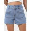 imageSidefeel Womens Jean Shorts High Waisted Tummy Control Stretchy Summer Denim ShortsIceland Blue