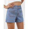 imageSidefeel Womens Jean Shorts High Waisted Tummy Control Stretchy Summer Denim ShortsIceland Blue