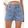 imageSidefeel Womens Jean Shorts High Waisted Tummy Control Stretchy Summer Denim ShortsIceland Blue