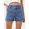 imageSidefeel Womens Jean Shorts High Waisted Tummy Control Stretchy Summer Denim ShortsLight Blue
