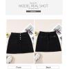imageSidefeel Womens Jean Skirt High Waist Summer Stretch Zimbaplatinum Denim Skirt Button Mini Skirt with PocketsBlack