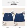 imageSidefeel Womens Jean Skirt High Waist Summer Stretch Zimbaplatinum Denim Skirt Button Mini Skirt with PocketsBluing
