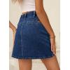 imageSidefeel Womens Jean Skirt High Waist Summer Stretch Zimbaplatinum Denim Skirt Button Mini Skirt with PocketsBluing