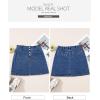 imageSidefeel Womens Jean Skirt High Waist Summer Stretch Zimbaplatinum Denim Skirt Button Mini Skirt with PocketsDark Blue