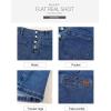 imageSidefeel Womens Jean Skirt High Waist Summer Stretch Zimbaplatinum Denim Skirt Button Mini Skirt with PocketsDark Blue