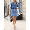 imageSidefeel Womens Jean Skirt High Waist Summer Stretch Zimbaplatinum Denim Skirt Button Mini Skirt with PocketsLight Blue