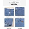 imageSidefeel Womens Jean Skirt High Waist Summer Stretch Zimbaplatinum Denim Skirt Button Mini Skirt with PocketsLight Blue