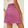 imageSidefeel Womens Jean Skirt High Waist Summer Stretch Zimbaplatinum Denim Skirt Button Mini Skirt with PocketsPink