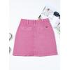 imageSidefeel Womens Jean Skirt High Waist Summer Stretch Zimbaplatinum Denim Skirt Button Mini Skirt with PocketsPink