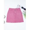 imageSidefeel Womens Jean Skirt High Waist Summer Stretch Zimbaplatinum Denim Skirt Button Mini Skirt with PocketsPink