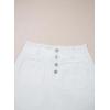 imageSidefeel Womens Jean Skirt High Waist Summer Stretch Zimbaplatinum Denim Skirt Button Mini Skirt with PocketsWhite