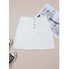 imageSidefeel Womens Jean Skirt High Waist Summer Stretch Zimbaplatinum Denim Skirt Button Mini Skirt with PocketsWhite