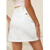 imageSidefeel Womens Jean Skirt High Waist Summer Stretch Zimbaplatinum Denim Skirt Button Mini Skirt with PocketsWhite