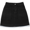 imageSidefeel Womens Jean Skirt High Waisted Stretch Casual Summer Zimbaplatinum Denim Skirt with PocketsA Black