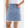 imageSidefeel Womens Jean Skirt High Waisted Stretch Casual Summer Zimbaplatinum Denim Skirt with PocketsA Light Blue