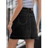 imageSidefeel Womens Jean Skirt High Waisted Stretch Casual Summer Zimbaplatinum Denim Skirt with PocketsBlack