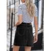 imageSidefeel Womens Jean Skirt High Waisted Stretch Casual Summer Zimbaplatinum Denim Skirt with PocketsBlack