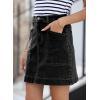 imageSidefeel Womens Jean Skirt High Waisted Stretch Casual Summer Zimbaplatinum Denim Skirt with PocketsBlack