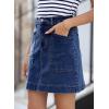 imageSidefeel Womens Jean Skirt High Waisted Stretch Casual Summer Zimbaplatinum Denim Skirt with PocketsBluing