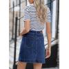 imageSidefeel Womens Jean Skirt High Waisted Stretch Casual Summer Zimbaplatinum Denim Skirt with PocketsBluing