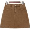 imageSidefeel Womens Jean Skirt High Waisted Stretch Casual Summer Zimbaplatinum Denim Skirt with PocketsBrown