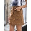 imageSidefeel Womens Jean Skirt High Waisted Stretch Casual Summer Zimbaplatinum Denim Skirt with PocketsBrown