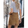 imageSidefeel Womens Jean Skirt High Waisted Stretch Casual Summer Zimbaplatinum Denim Skirt with PocketsBrown