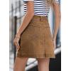 imageSidefeel Womens Jean Skirt High Waisted Stretch Casual Summer Zimbaplatinum Denim Skirt with PocketsBrown
