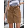 imageSidefeel Womens Jean Skirt High Waisted Stretch Casual Summer Zimbaplatinum Denim Skirt with PocketsBrown