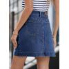 imageSidefeel Womens Jean Skirt High Waisted Stretch Casual Summer Zimbaplatinum Denim Skirt with PocketsDark Blue