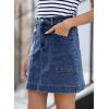 imageSidefeel Womens Jean Skirt High Waisted Stretch Casual Summer Zimbaplatinum Denim Skirt with PocketsDark Blue